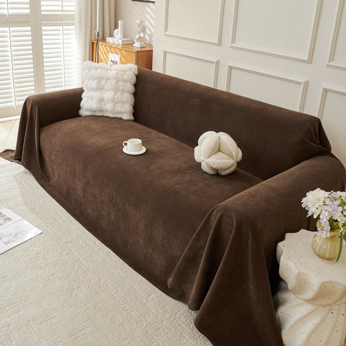 Waterproof Scratch Proof Sofa Protector Throw Blanket, Couch Cover for Pets & Kids