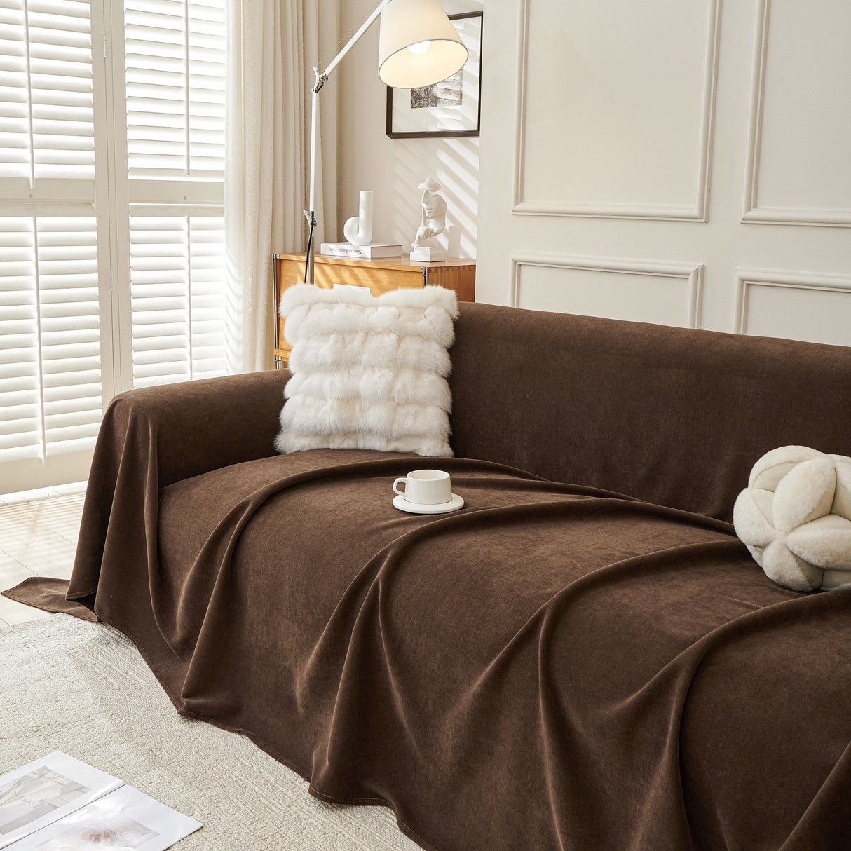 Waterproof Scratch Proof Sofa Protector Throw Blanket, Couch Cover for Pets & Kids