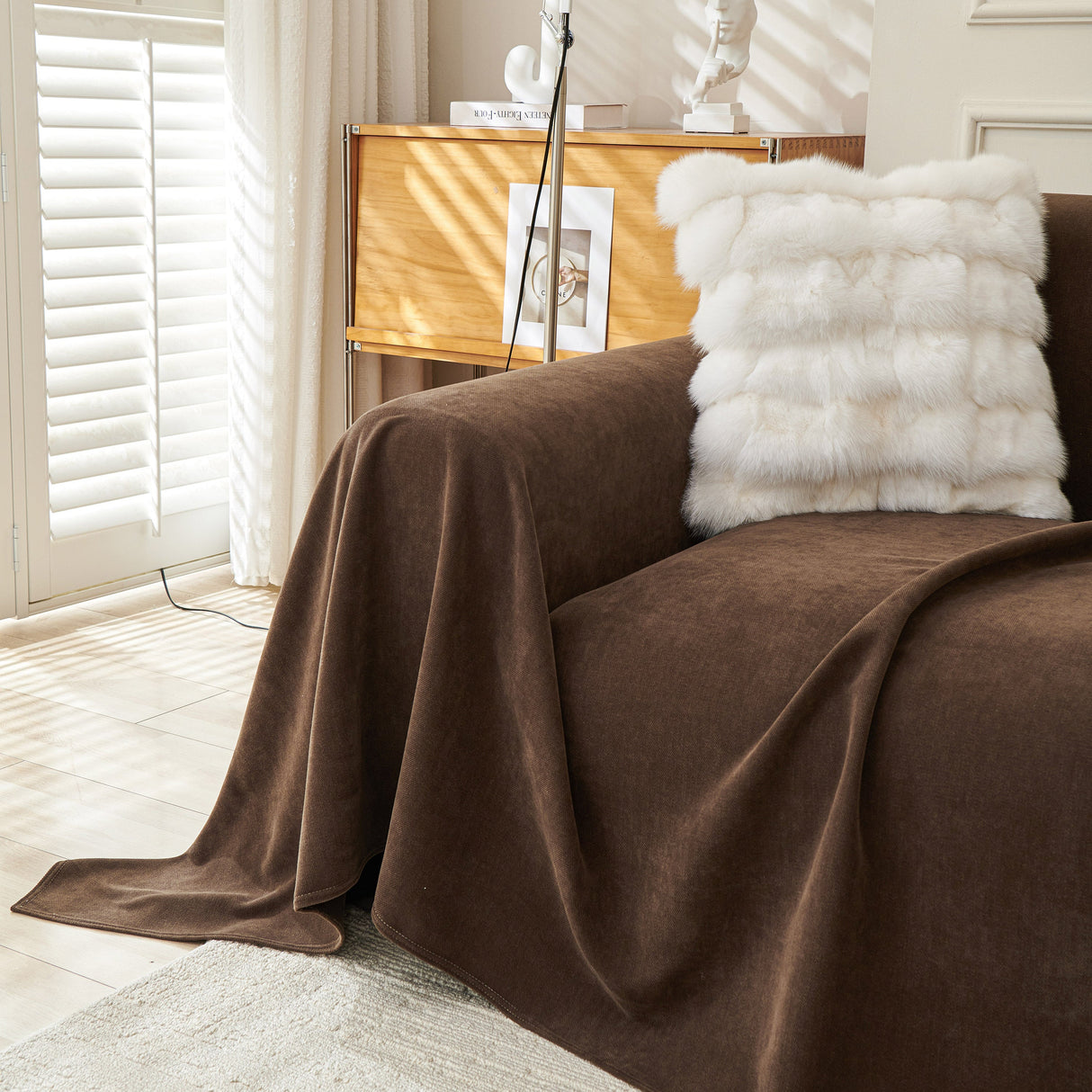 Waterproof Scratch Proof Sofa Protector Throw Blanket, Couch Cover for Pets & Kids