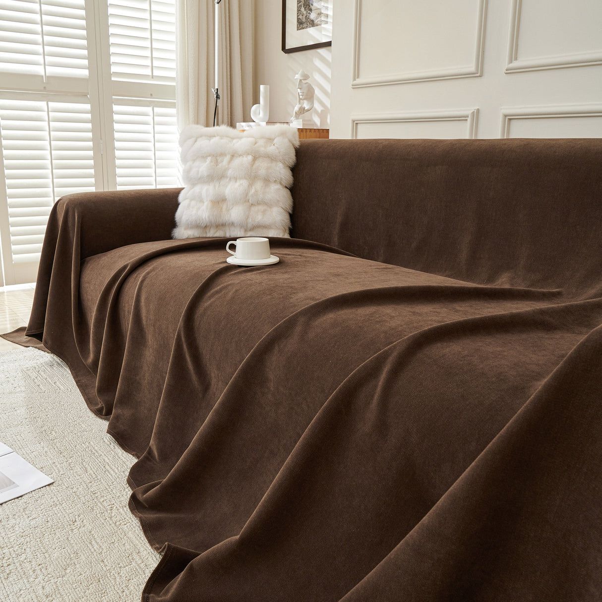 Waterproof Scratch Proof Sofa Protector Throw Blanket, Couch Cover for Pets & Kids