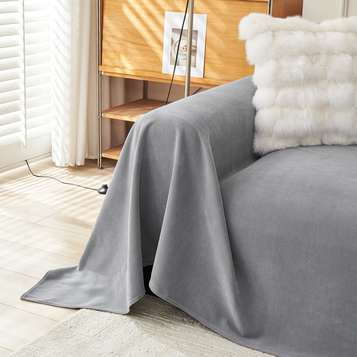 Waterproof Scratch Proof Sofa Protector Throw Blanket, Couch Cover for Pets & Kids