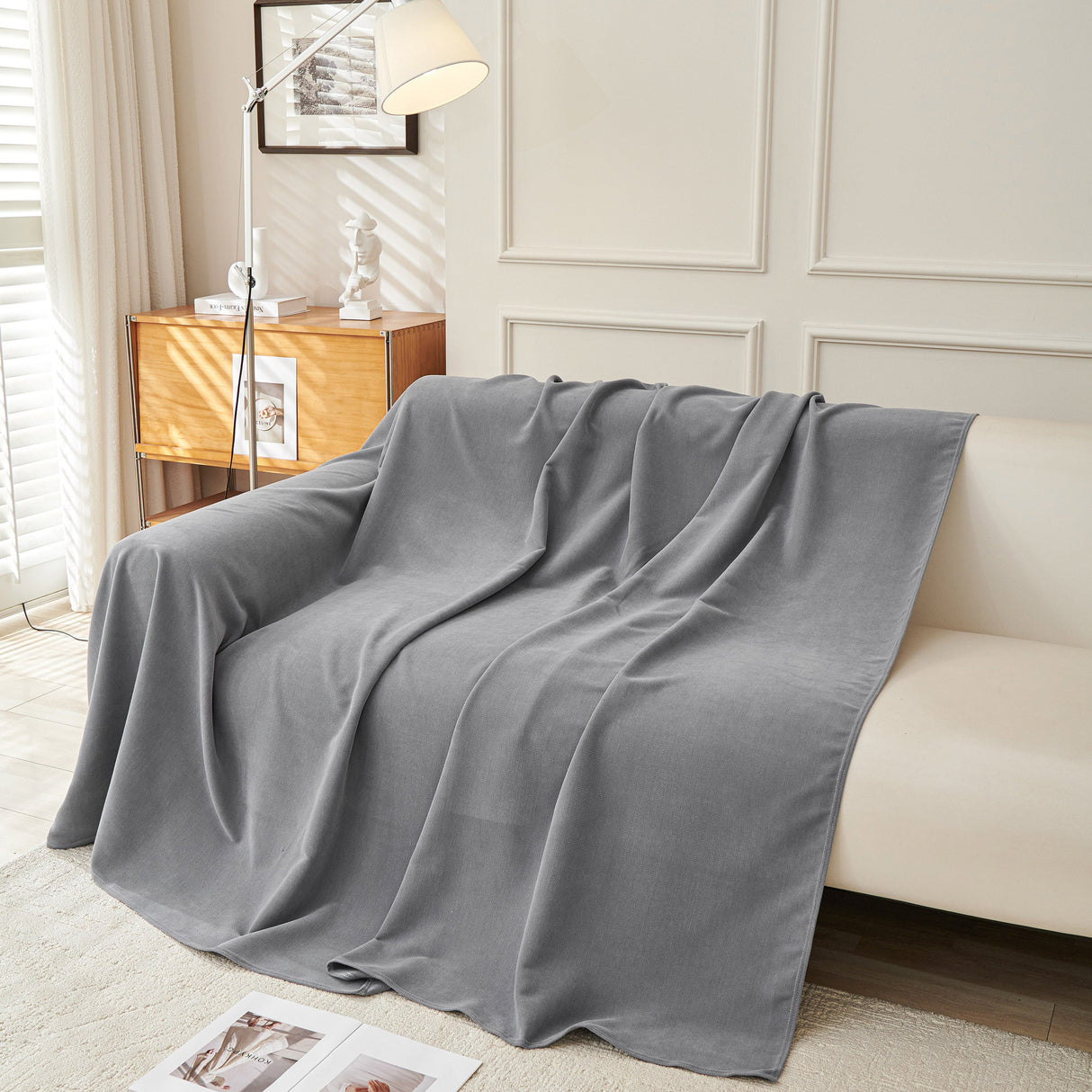 Waterproof Scratch Proof Sofa Protector Throw Blanket, Couch Cover for Pets & Kids