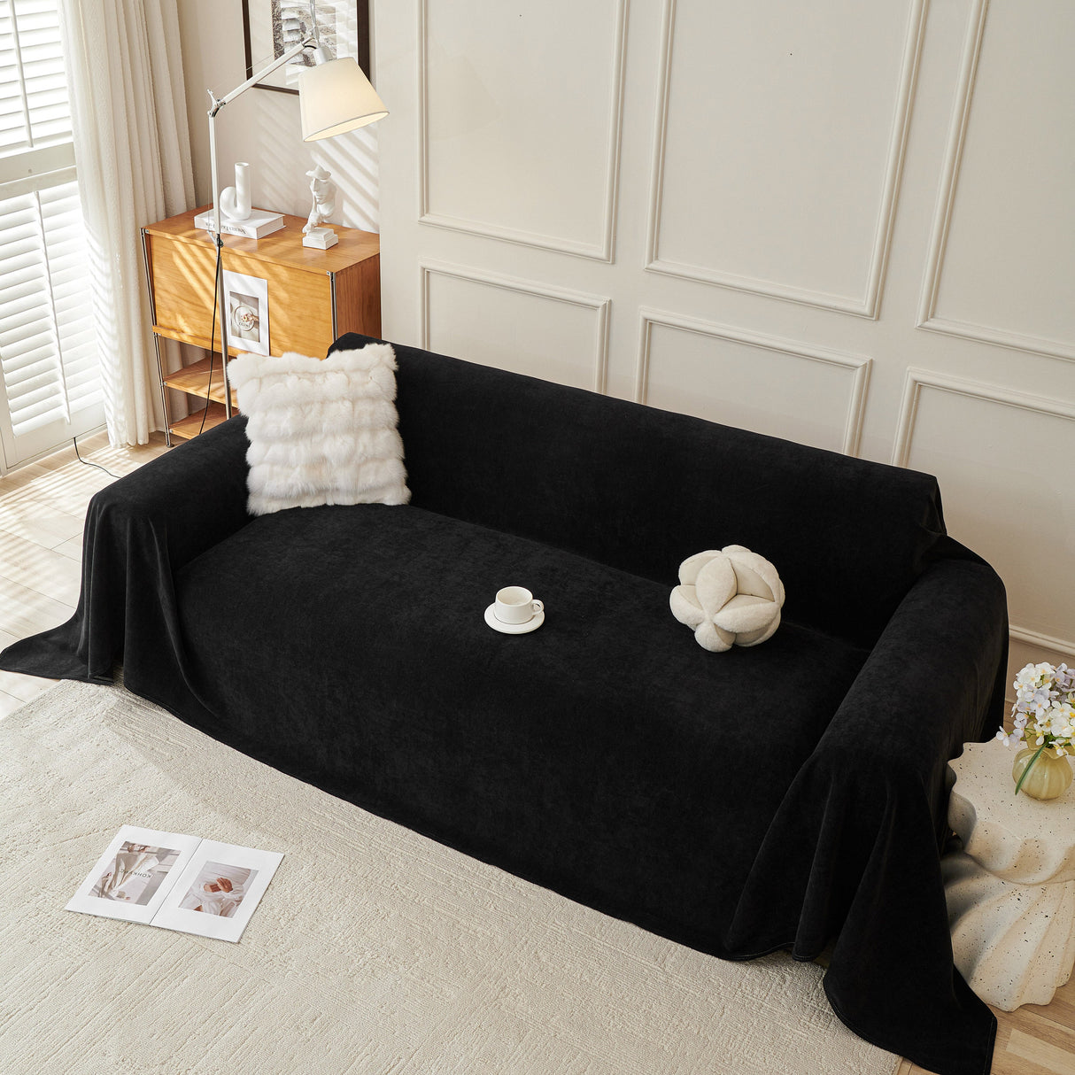 Waterproof Scratch Proof Sofa Protector Throw Blanket, Couch Cover for Pets & Kids