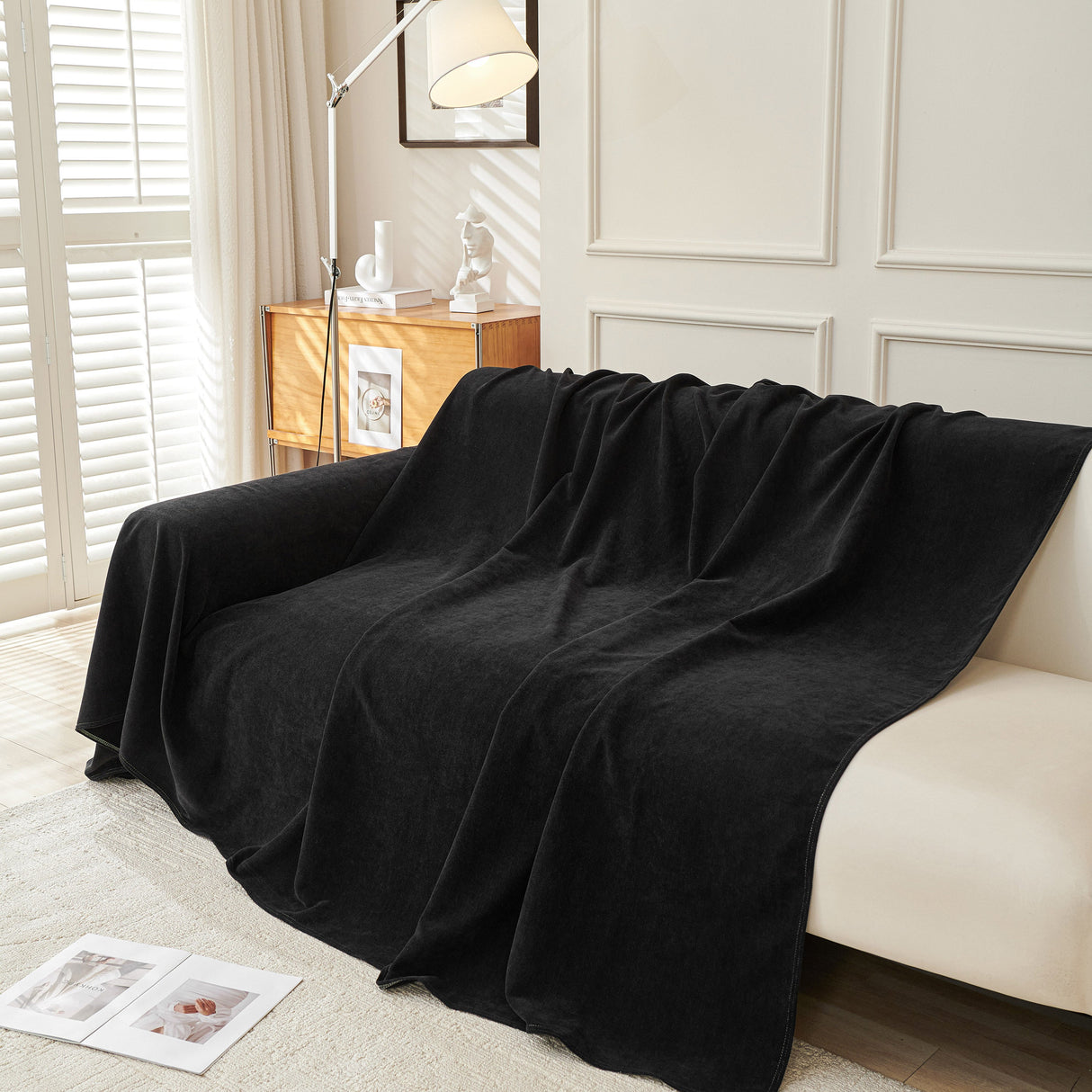 Waterproof Scratch Proof Sofa Protector Throw Blanket, Couch Cover for Pets & Kids