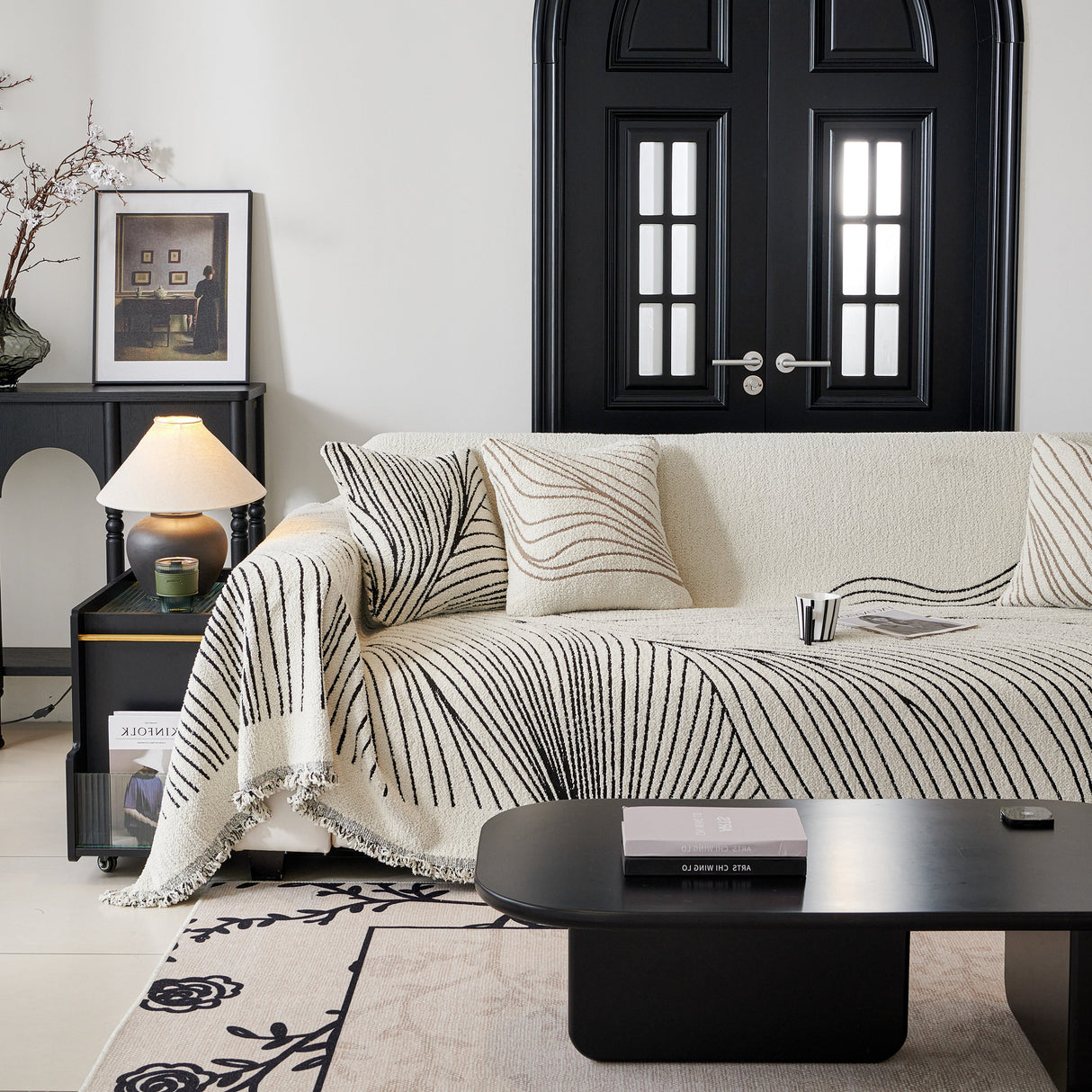 Cozy Striped Sofa Throw Blanket L Shaped Sectional Couch Covers Luxury Throws for Sofas