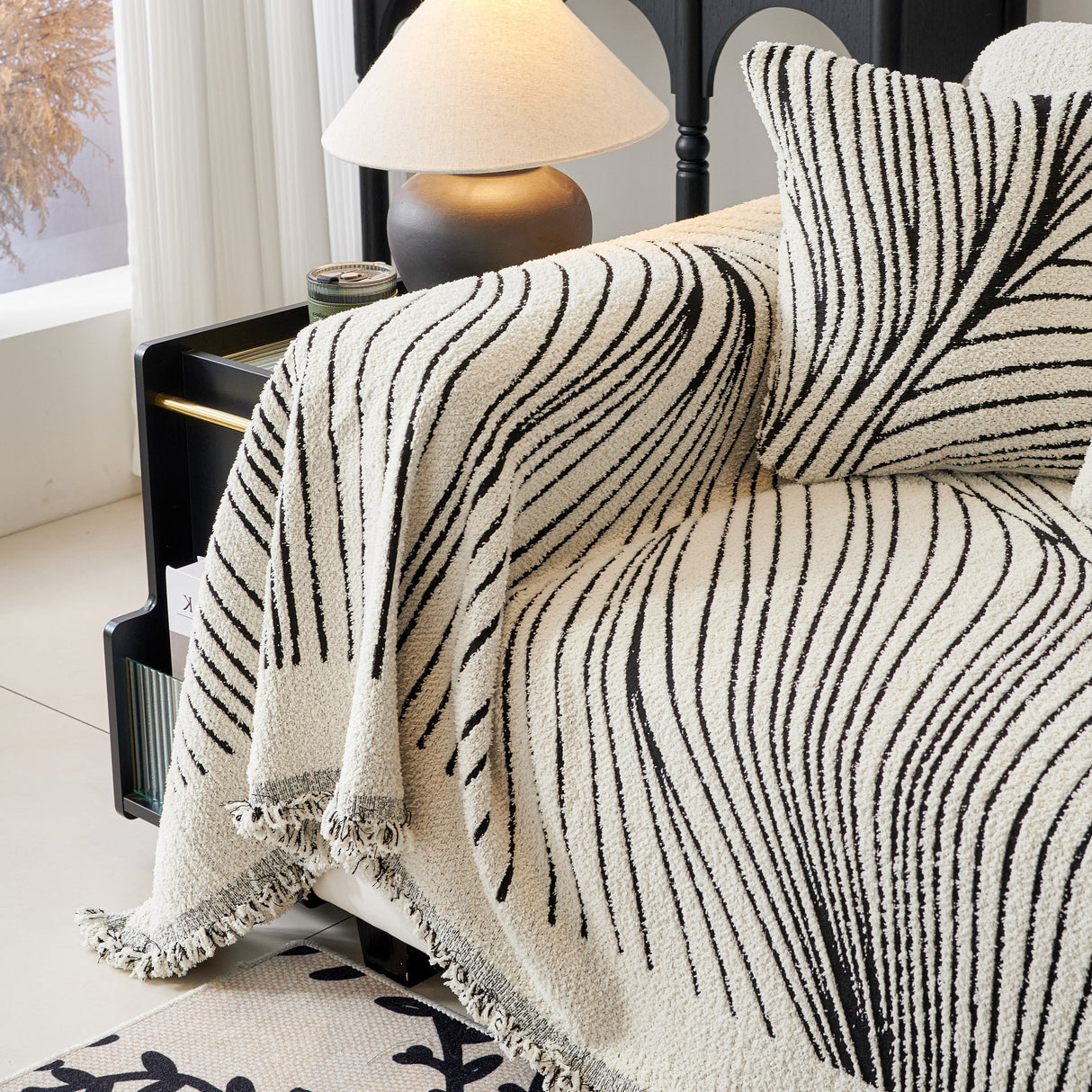 Cozy Striped Sofa Throw Blanket L Shaped Sectional Couch Covers Luxury Throws for Sofas