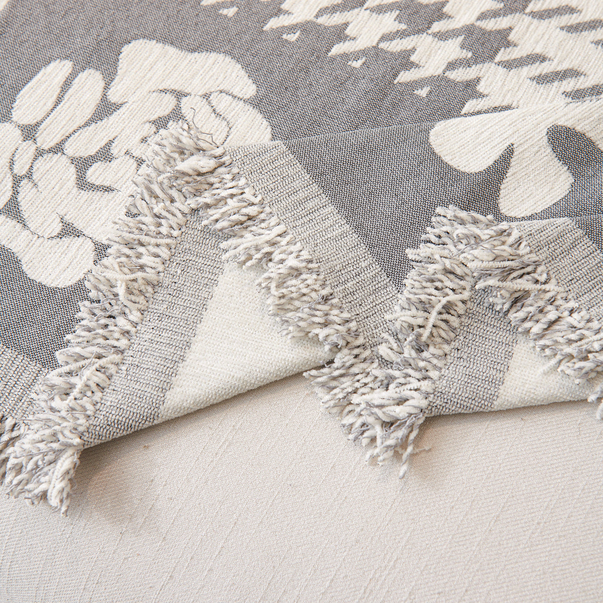 Chenille Houndstooth Sofa Throw Cover, Scratch Proof Cozy Throw Blankets for Couch