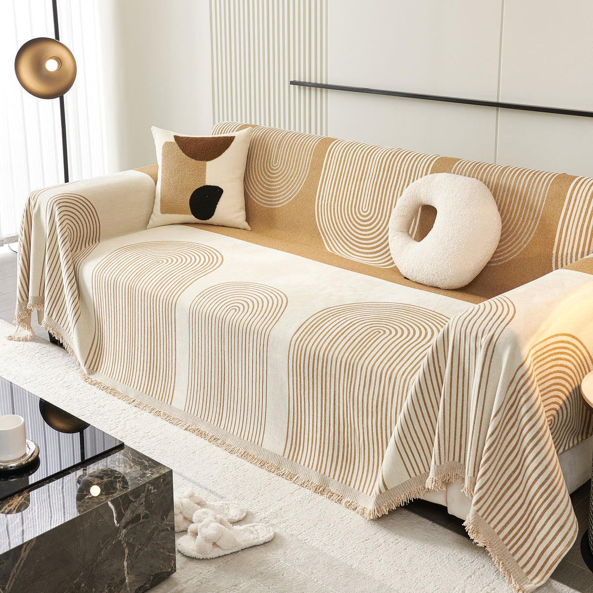 Oversized Sofa Throw Blanket, Couch Protector Throw for Stylish Home Protection