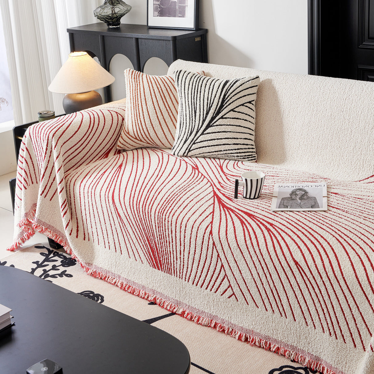 Cozy Striped Sofa Throw Blanket L Shaped Sectional Couch Covers Luxury Throws for Sofas