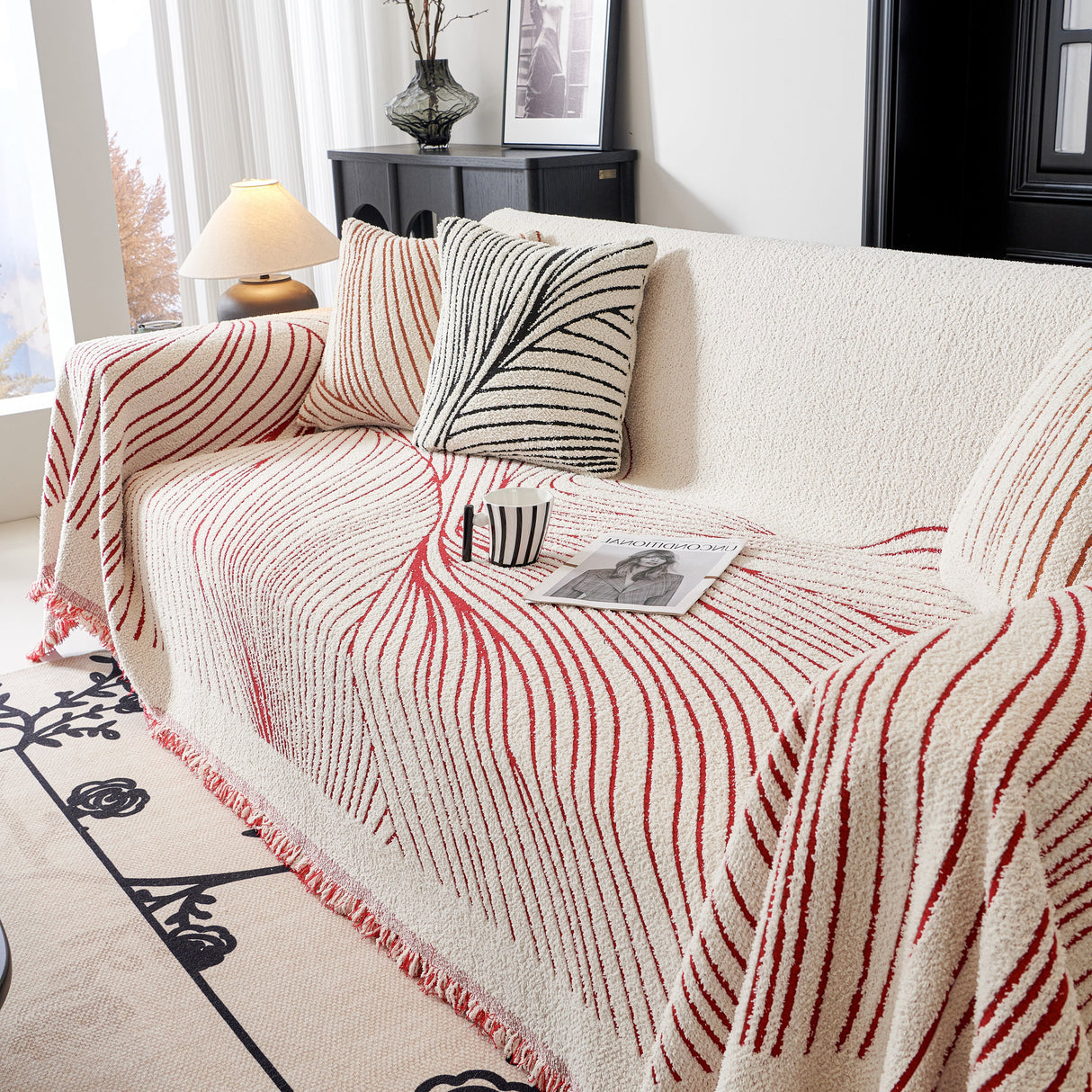 Cozy Striped Sofa Throw Blanket L Shaped Sectional Couch Covers Luxury Throws for Sofas