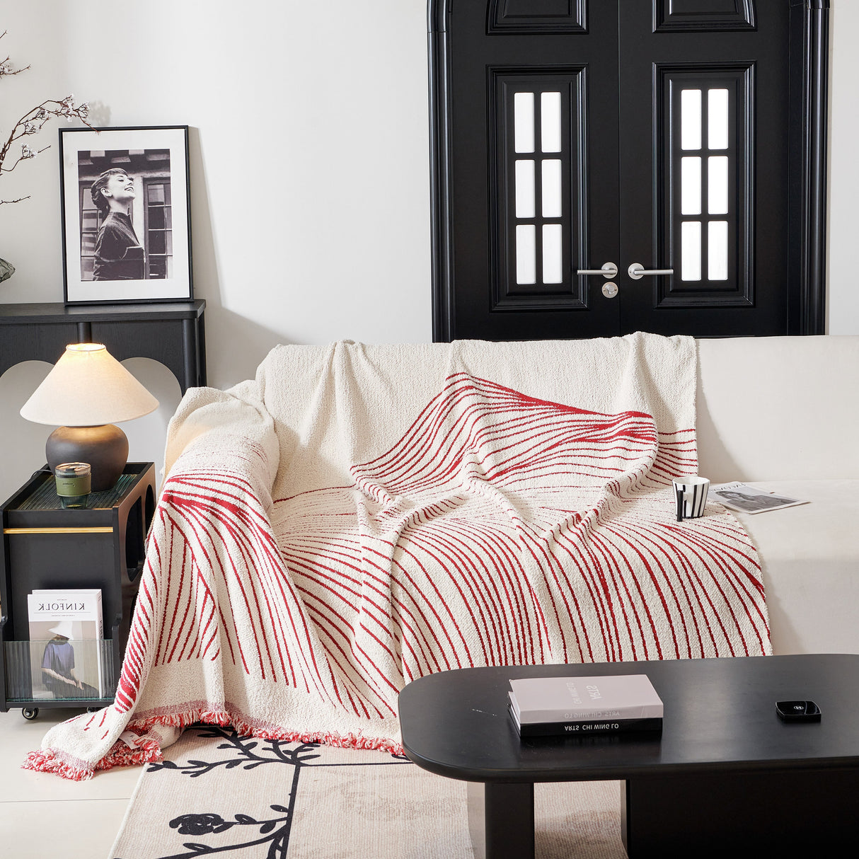 Cozy Striped Sofa Throw Blanket L Shaped Sectional Couch Covers Luxury Throws for Sofas