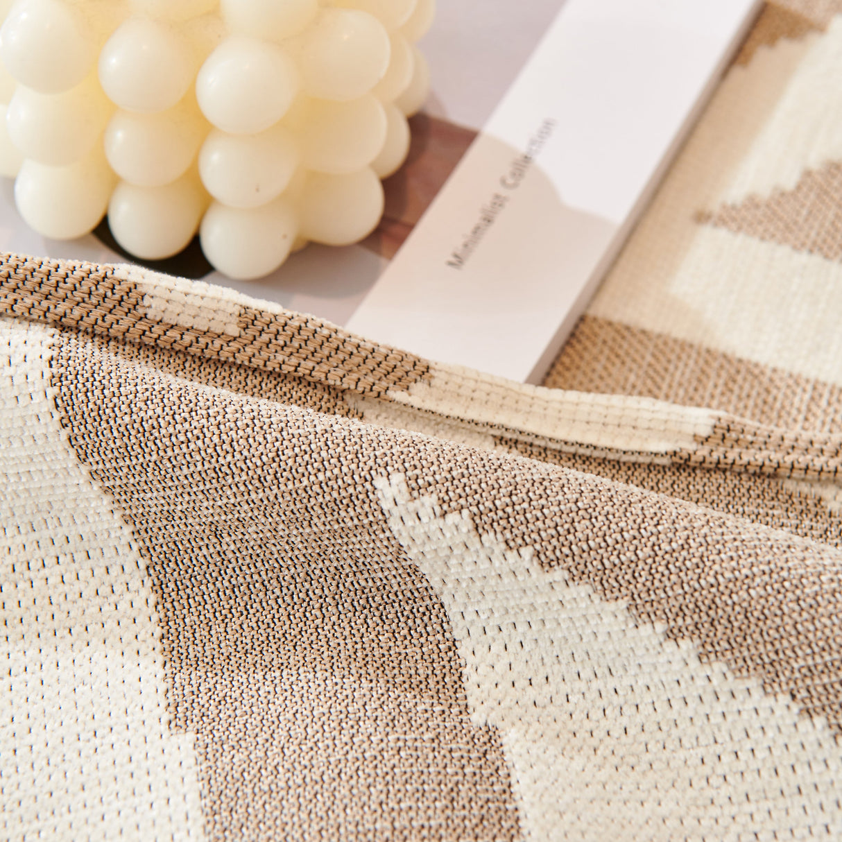 Chenille Geometric Sofa Throw Blanket, Boho Washable Furniture Throw Covers for Sofa