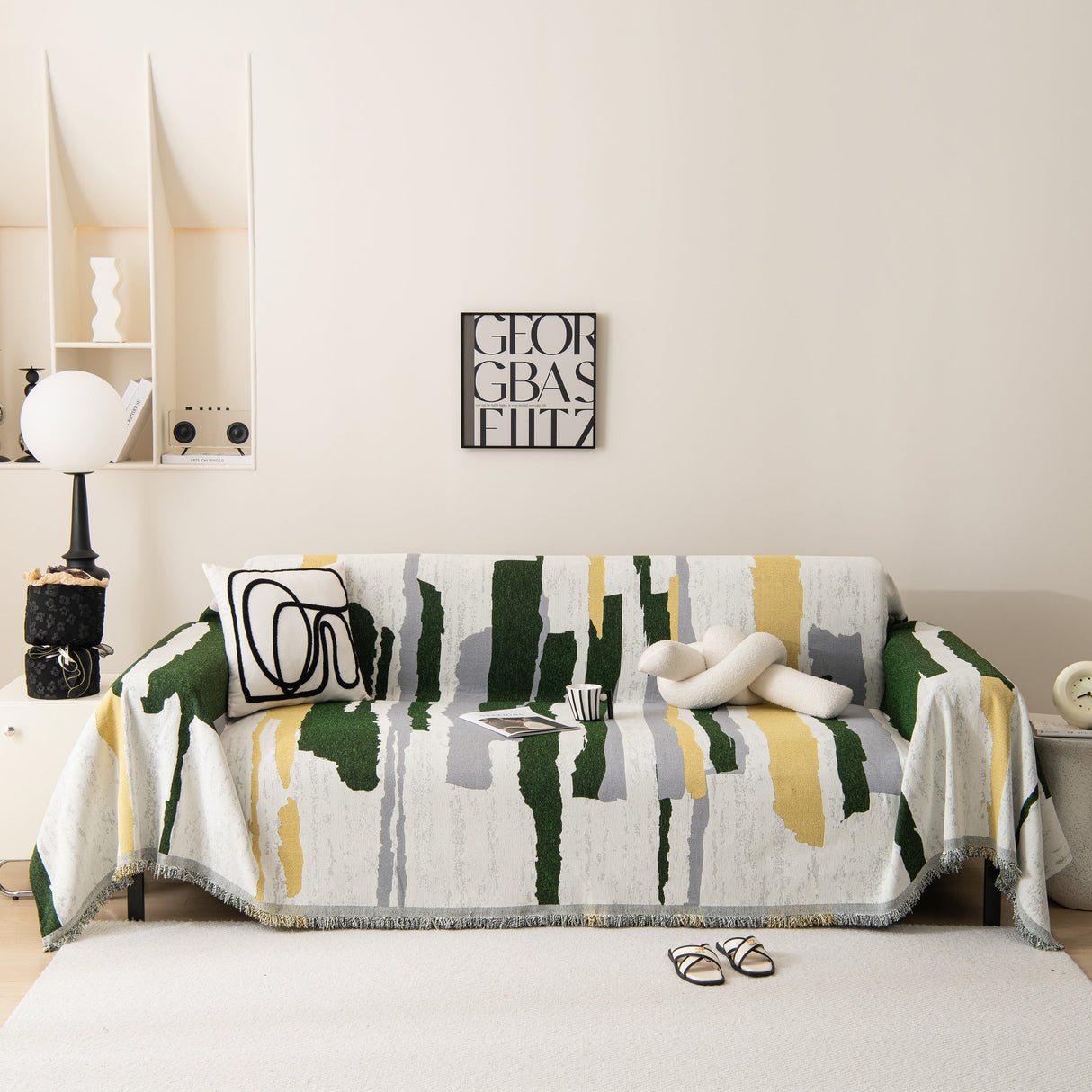 Colorful Chenille Sofa Throw Cover, Fashionable Soft Washable Couch Protector, Sectional Sofa Covers