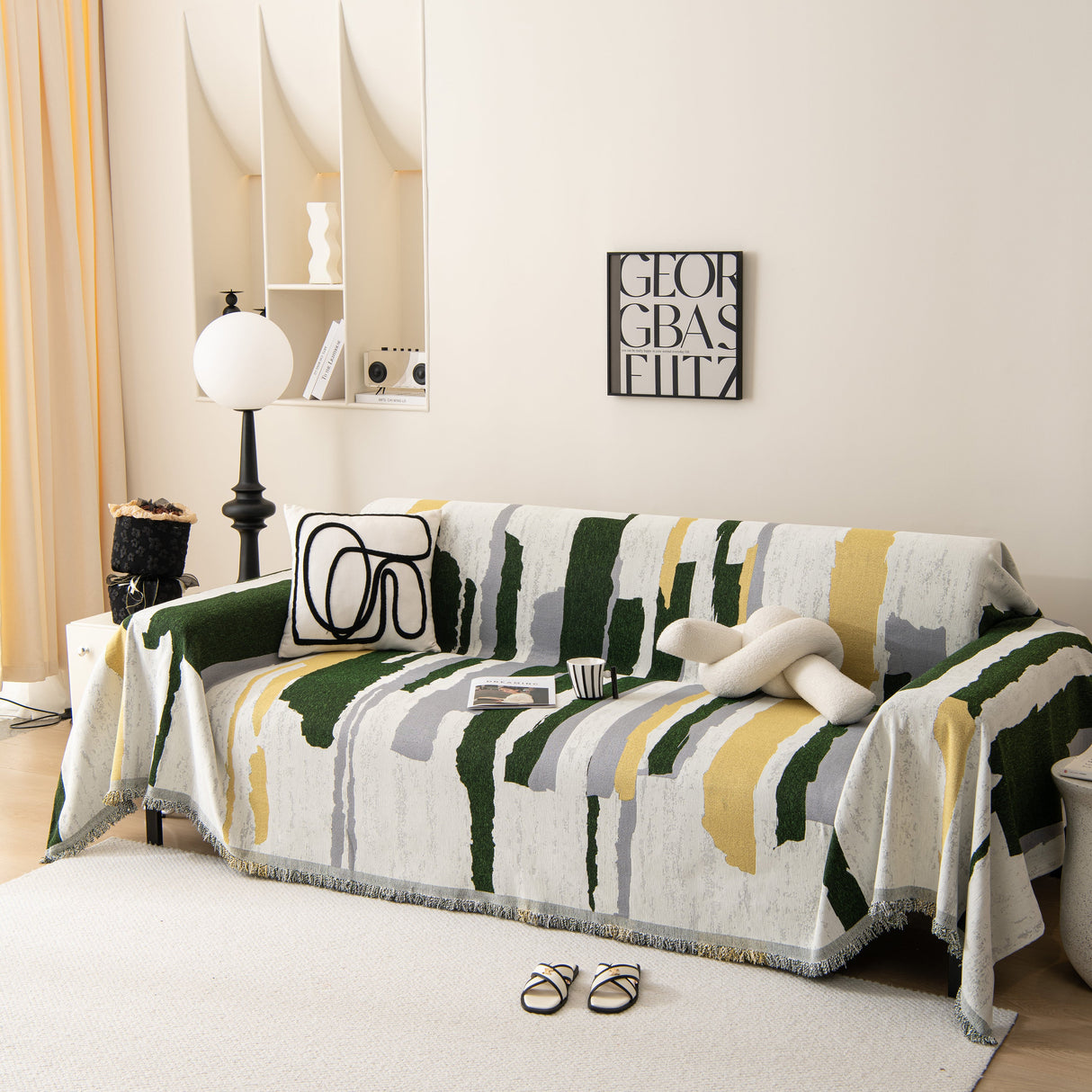 Colorful Chenille Sofa Throw Cover, Fashionable Soft Washable Couch Protector, Sectional Sofa Covers