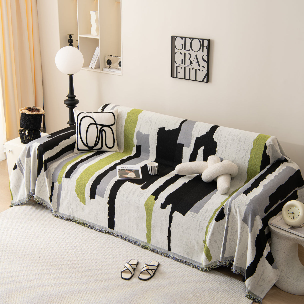 Colorful Chenille Sofa Throw Cover, Fashionable Soft Washable Couch Protector, Sectional Sofa Covers