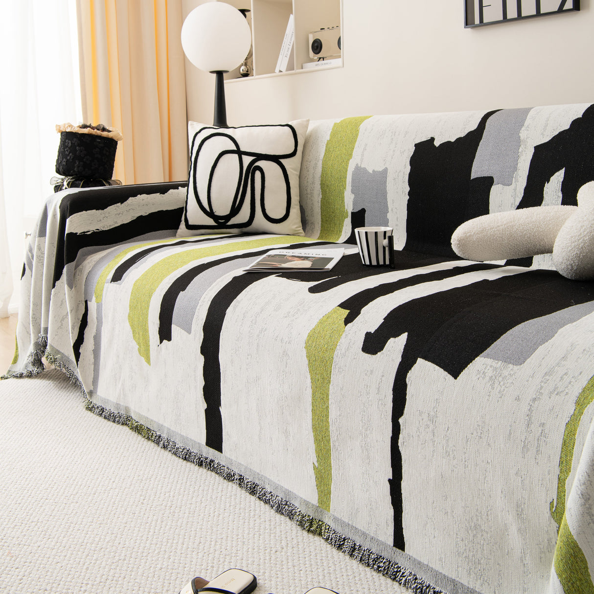 Colorful Chenille Sofa Throw Cover, Fashionable Soft Washable Couch Protector, Sectional Sofa Covers