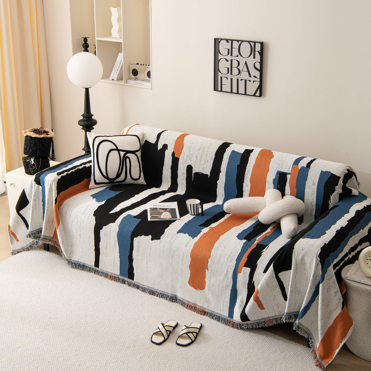 Colorful Chenille Sofa Throw Cover, Fashionable Soft Washable Couch Protector, Sectional Sofa Covers