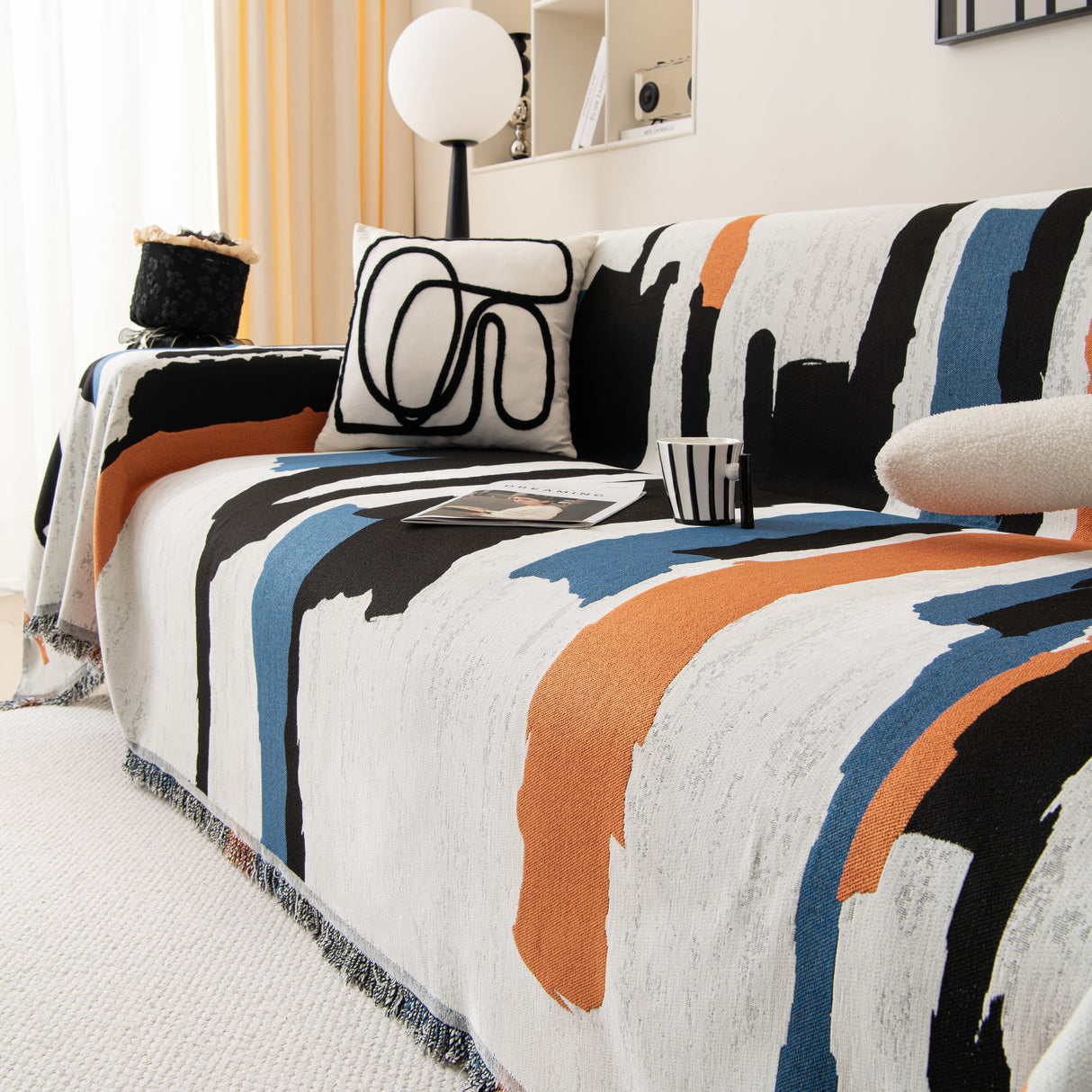 Colorful Chenille Sofa Throw Cover, Fashionable Soft Washable Couch Protector, Sectional Sofa Covers