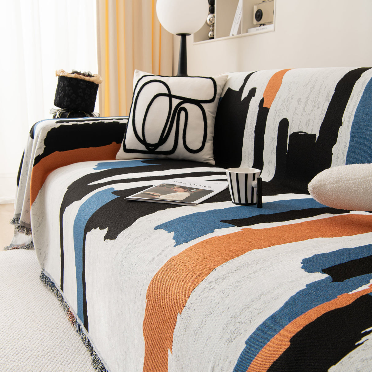 Colorful Chenille Sofa Throw Cover, Fashionable Soft Washable Couch Protector, Sectional Sofa Covers