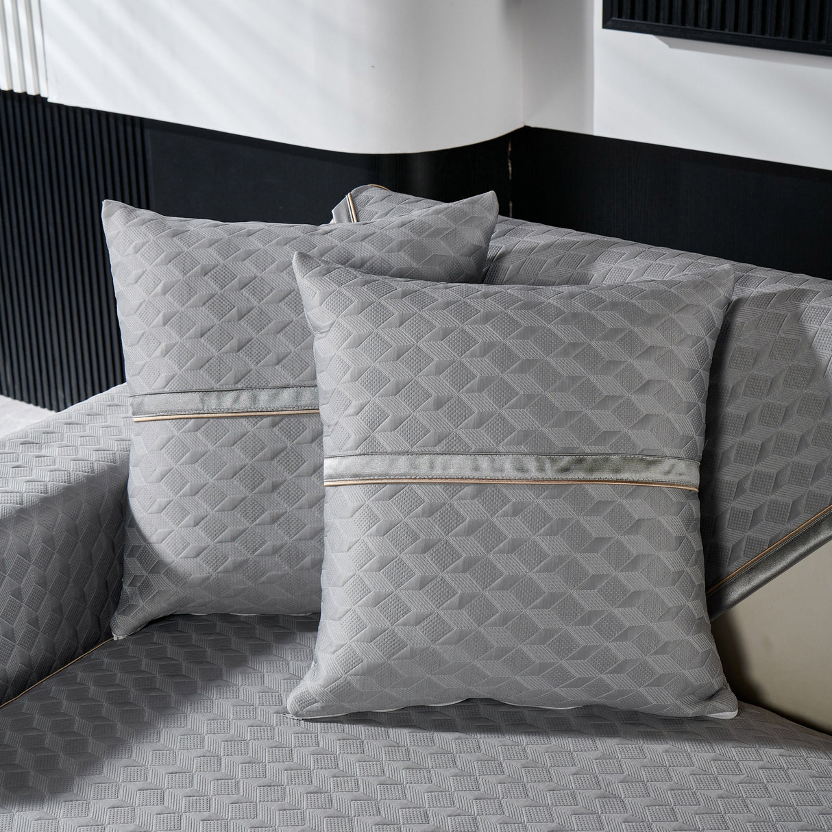 Geometric 3D Sofa Cover, Non-Slip Couch Protector for Seat, Backrest & Armrest