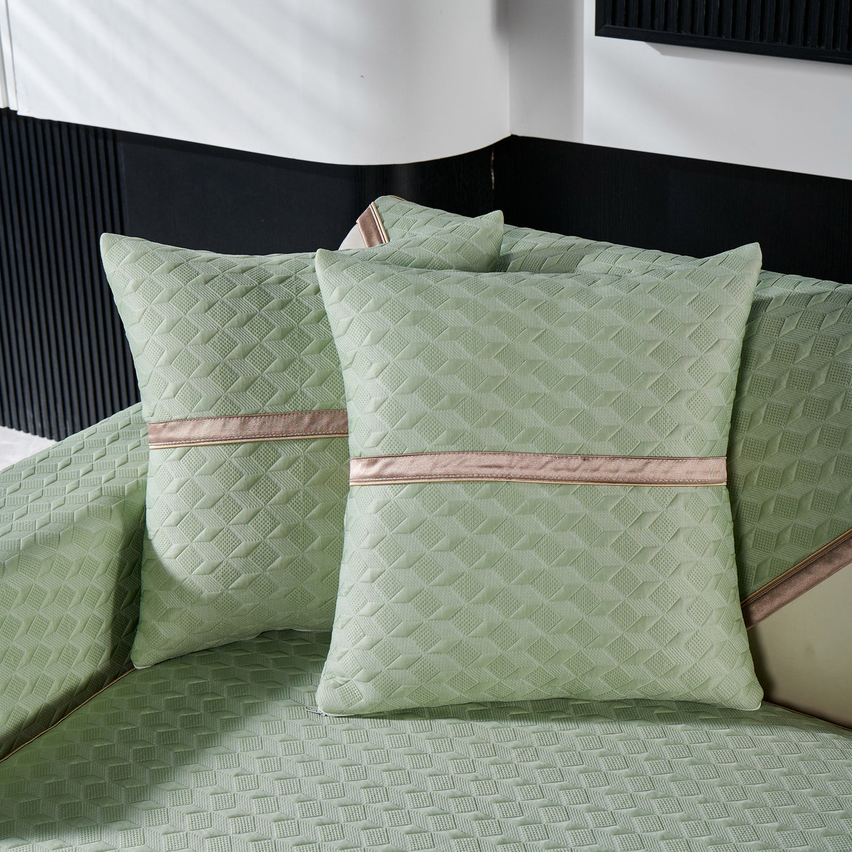 Geometric 3D Sofa Cover, Non-Slip Couch Protector for Seat, Backrest & Armrest