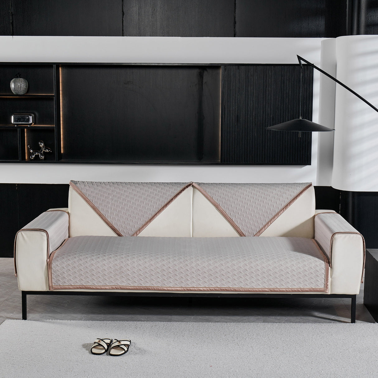 Geometric 3D Sofa Cover, Non-Slip Couch Protector for Seat, Backrest & Armrest