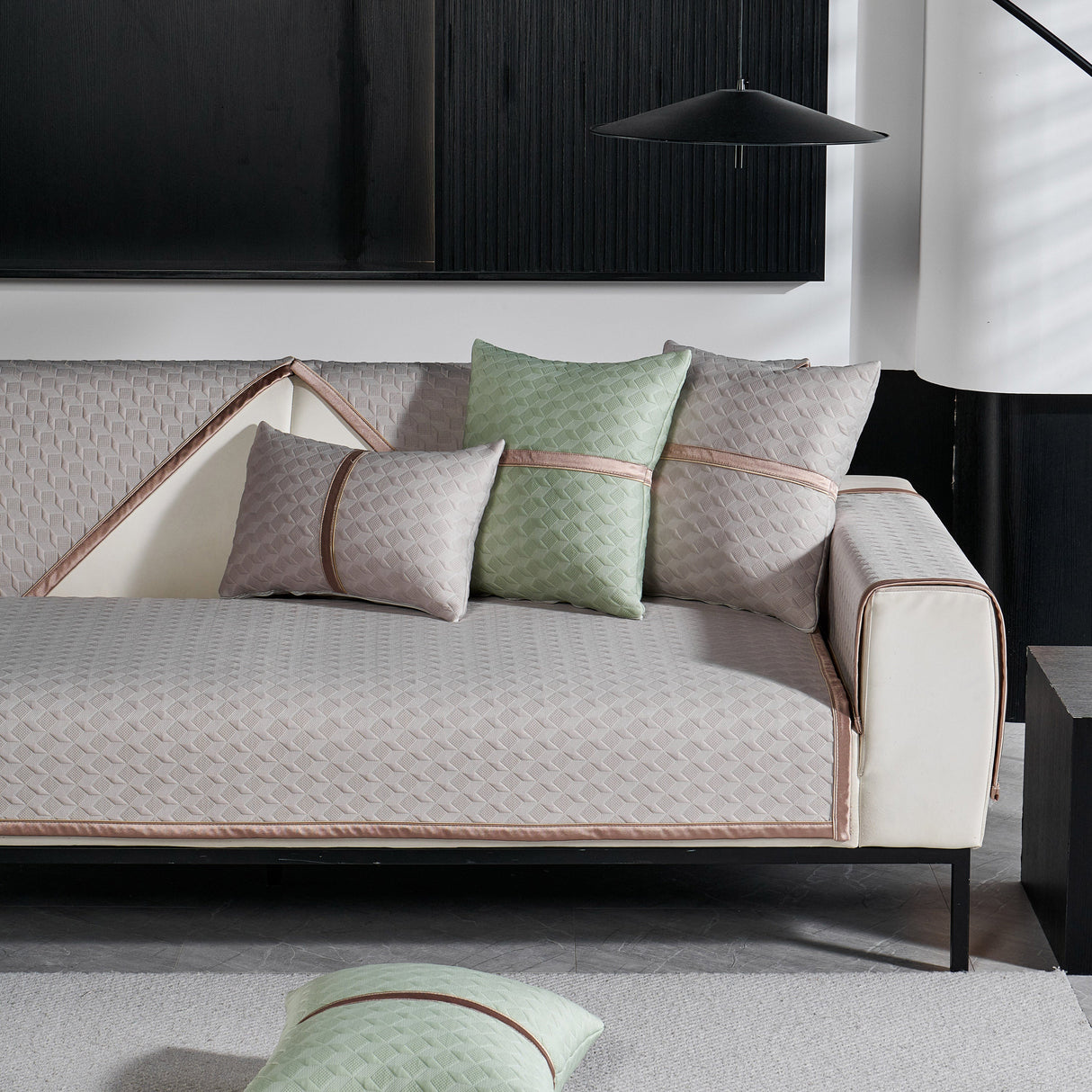 Geometric 3D Sofa Cover, Non-Slip Couch Protector for Seat, Backrest & Armrest