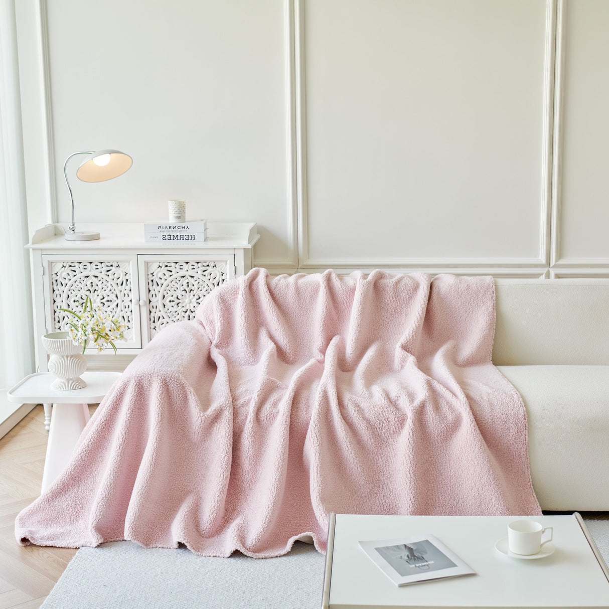 Thick Sherpa Fleece Sofa Protector Cover Stylish Durable Slipcovers for Couches and Chairs