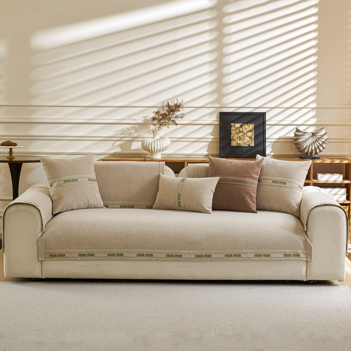 Chenille Sofa Cover Pet Mat, Non-Slip Couch Protector for Sectional & L-Shaped Sofas