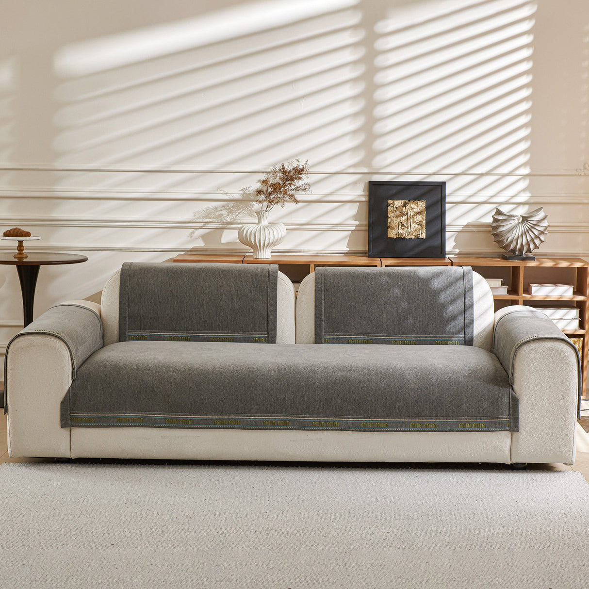 Chenille Sofa Cover Pet Mat, Non-Slip Couch Protector for Sectional & L-Shaped Sofas