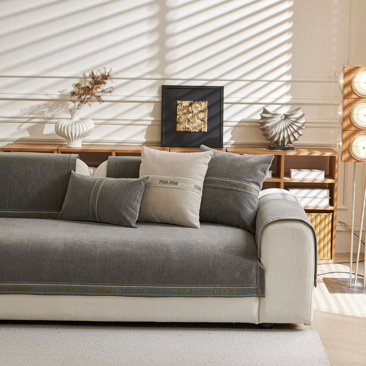 Chenille Sofa Cover Pet Mat, Non-Slip Couch Protector for Sectional & L-Shaped Sofas