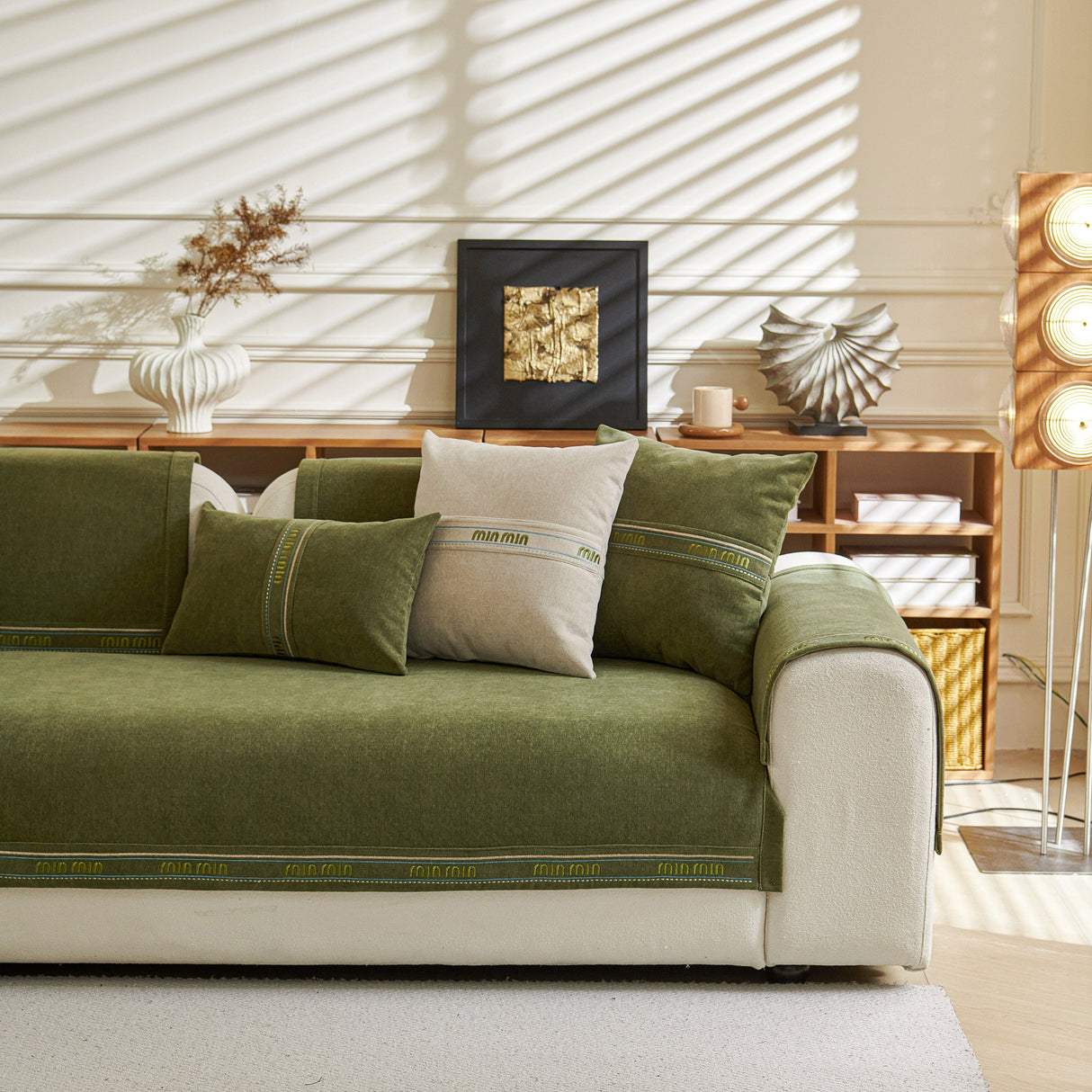 Chenille Sofa Cover Pet Mat, Non-Slip Couch Protector for Sectional & L-Shaped Sofas