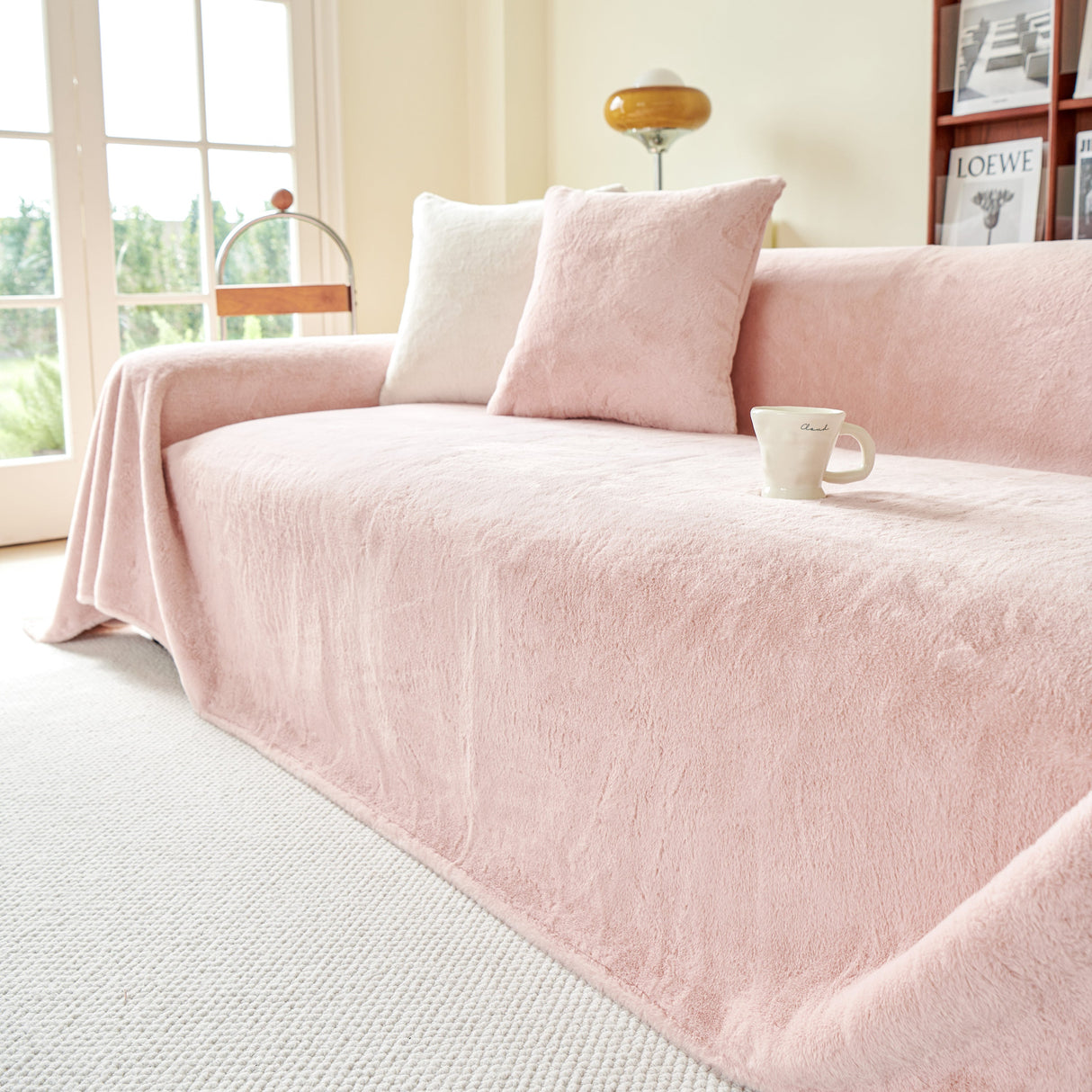 Faux Fur Smooth Plush Comfy Couch Covers, Soft Thicked Durable Blankets and Throws for Sofas