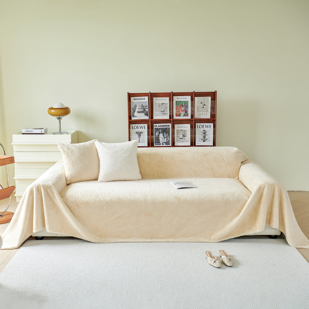 Faux Fur Smooth Plush Comfy Couch Covers, Soft Thicked Durable Blankets and Throws for Sofas