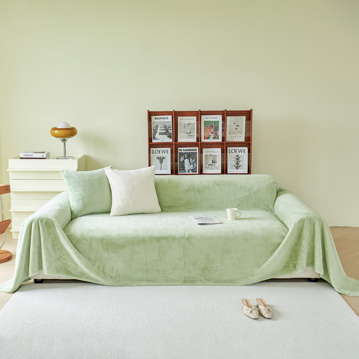 Faux Fur Smooth Plush Comfy Couch Covers, Soft Thicked Durable Blankets and Throws for Sofas