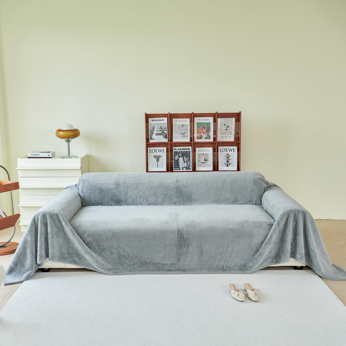 Faux Fur Smooth Plush Comfy Couch Covers, Soft Thicked Durable Blankets and Throws for Sofas