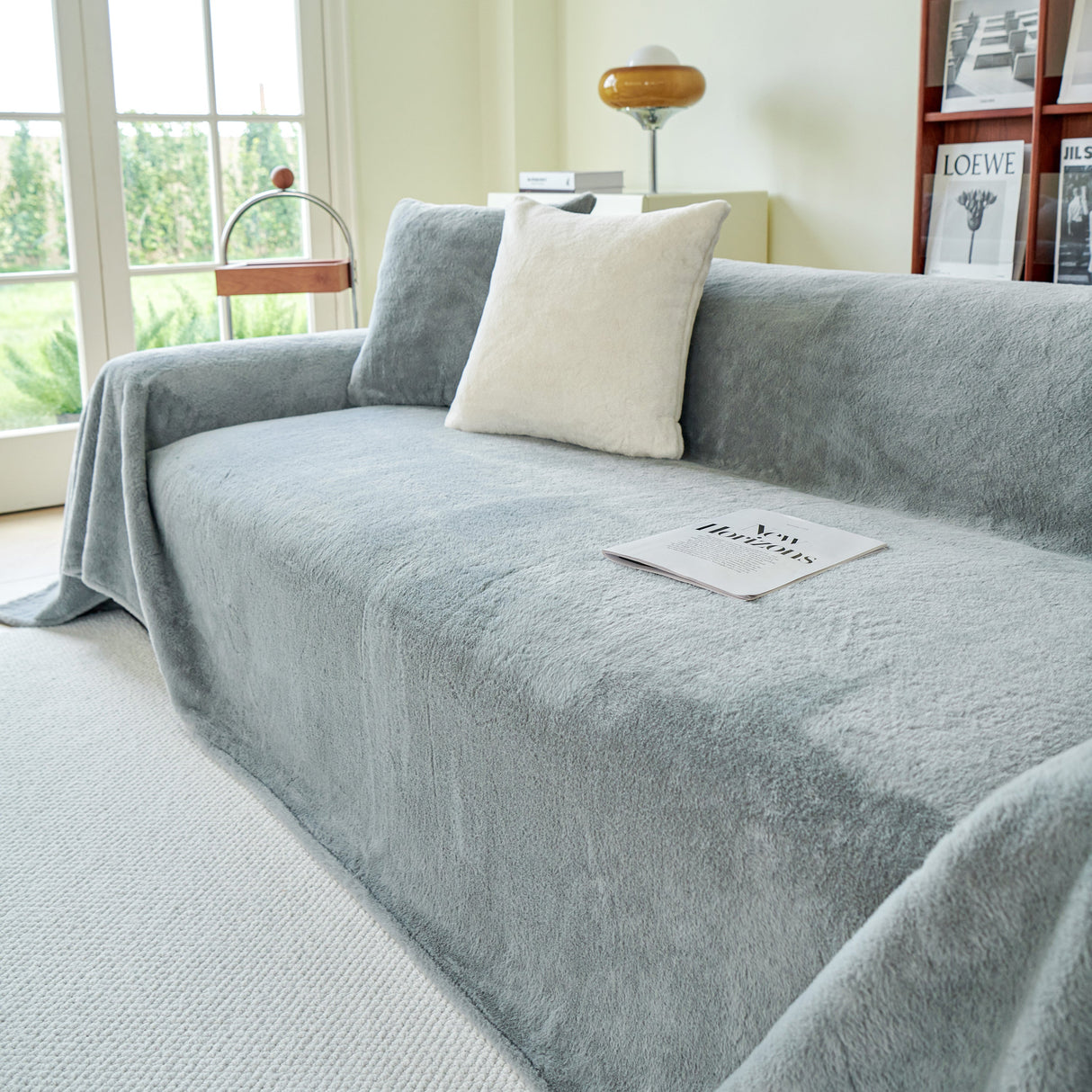 Faux Fur Smooth Plush Comfy Couch Covers, Soft Thicked Durable Blankets and Throws for Sofas