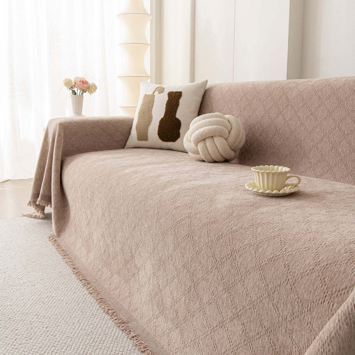 Soft Textured Couch Cover Slipcover Blanket, Modern Couch Covers for Dogs Washable