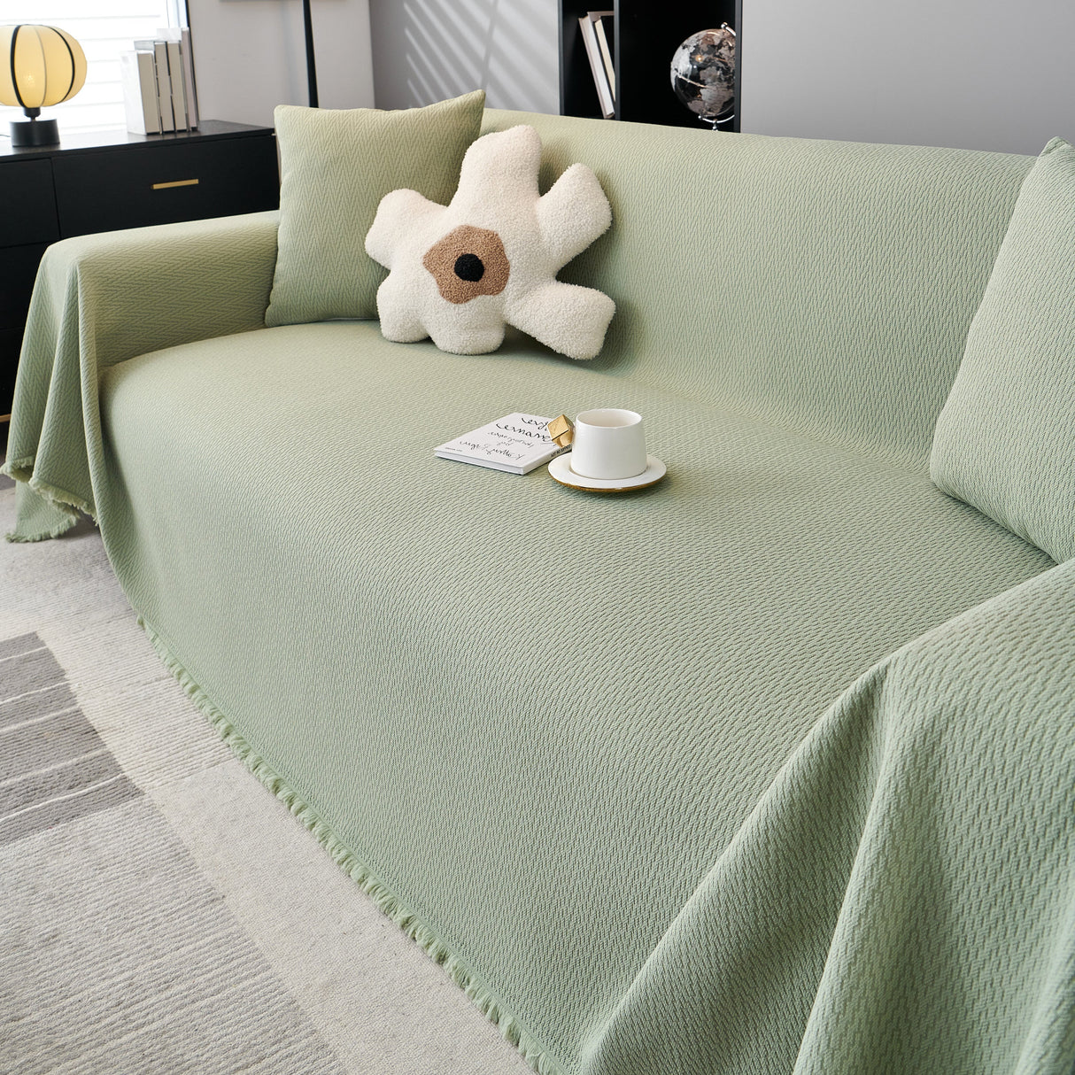 Waterproof Scratch Proof Herringbone Large Throw Blanket for Couch, Chenille Couch Cushion Covers for Pets