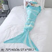 Striped Mermaid Blanket for Office and Living Room