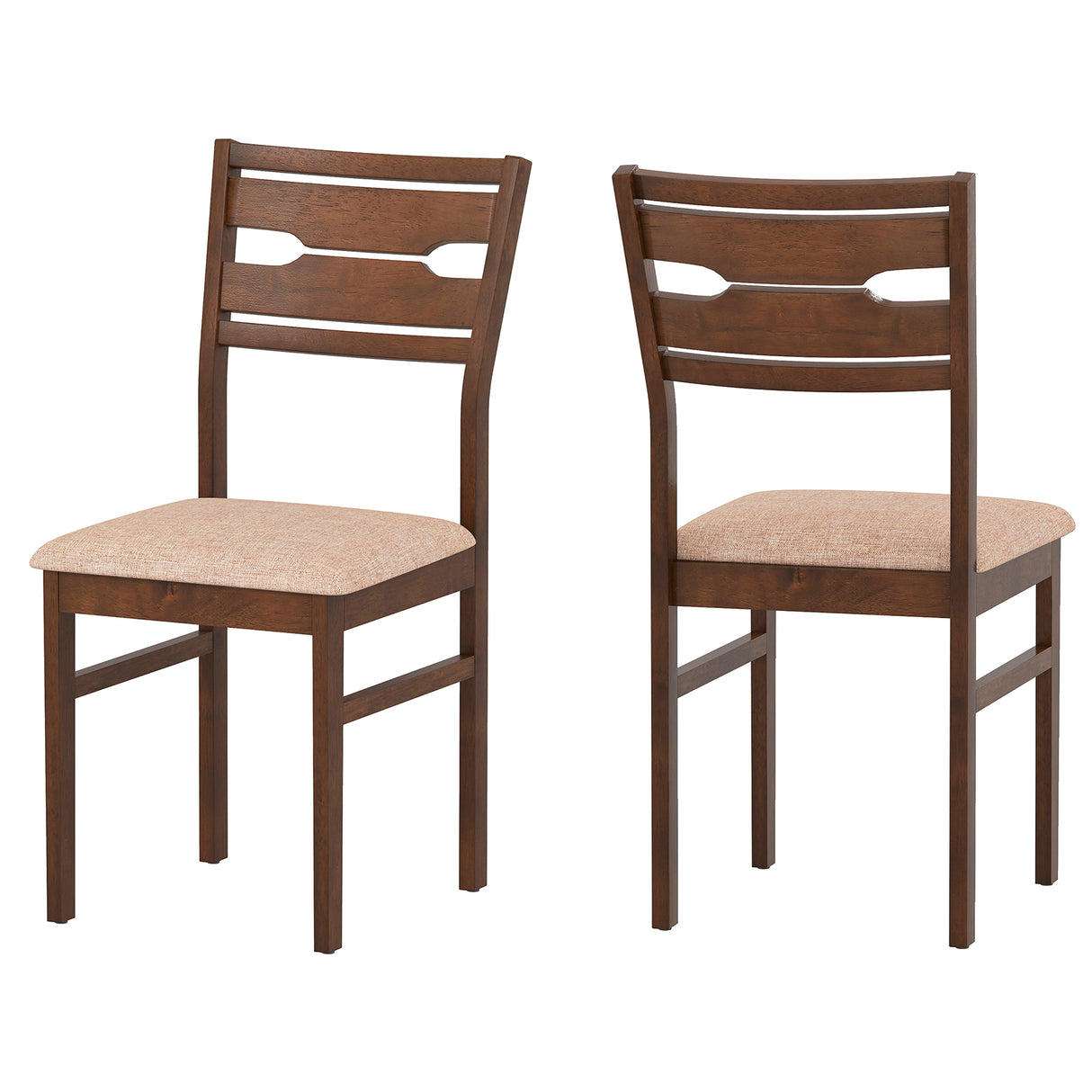 Dining Chair Set of 2/4 with Rubber Wood Frame and Padded Seat-2
