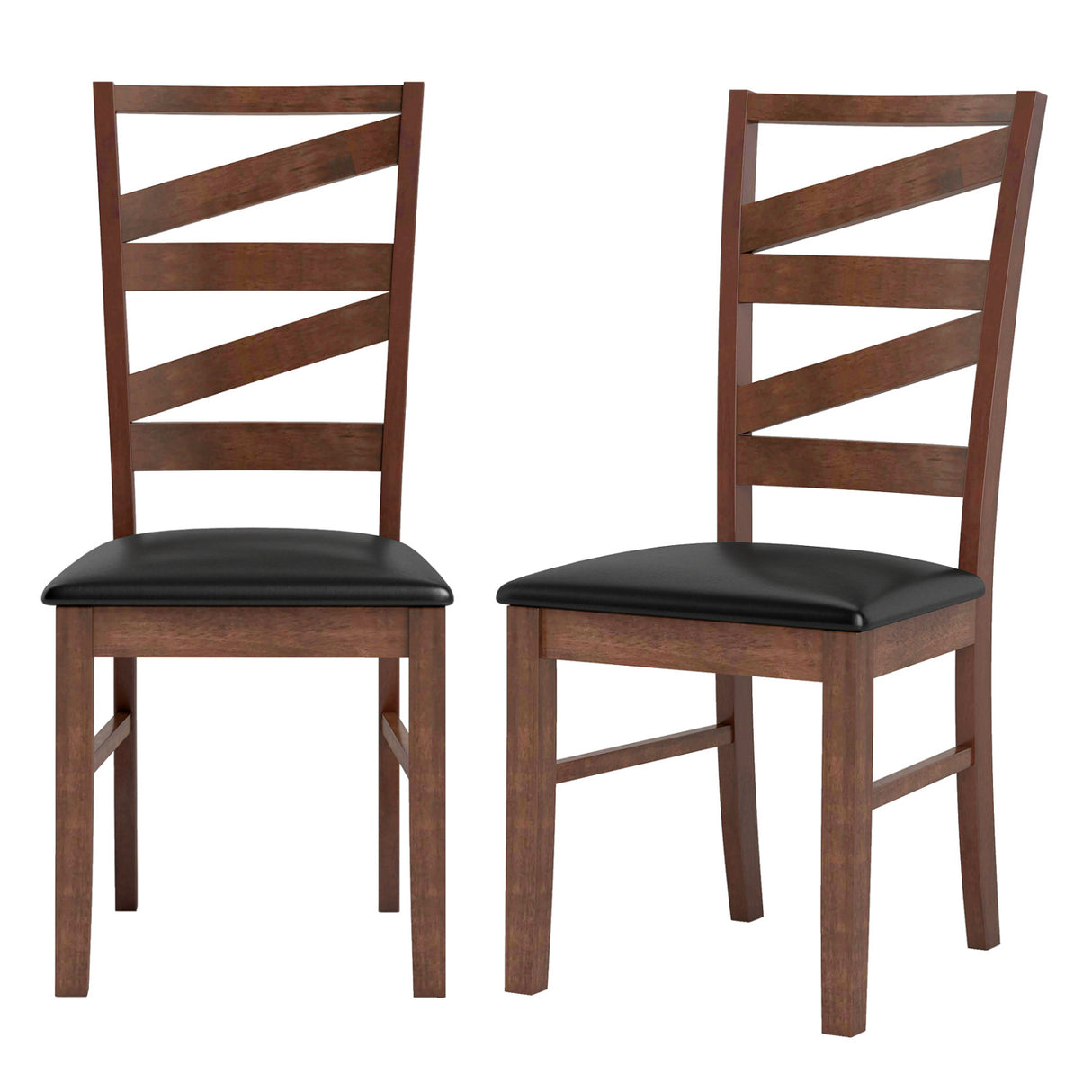 Dining Chairs Set of 2 Kitchen Side Chairs with Rubber Wood Legs-Walnut