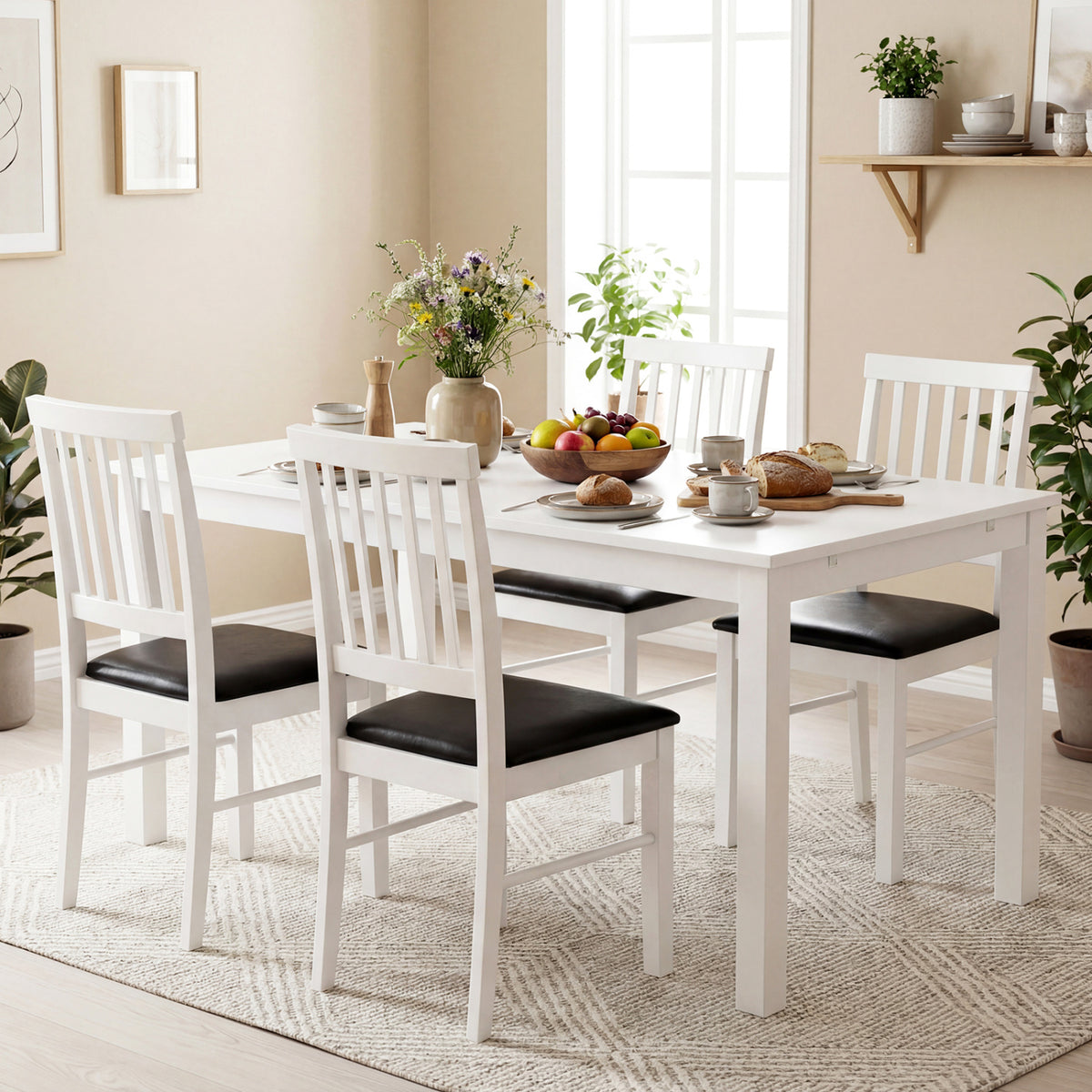 Dining Chairs Set of 2 Modern Mid Century Dining Room Chairs-White