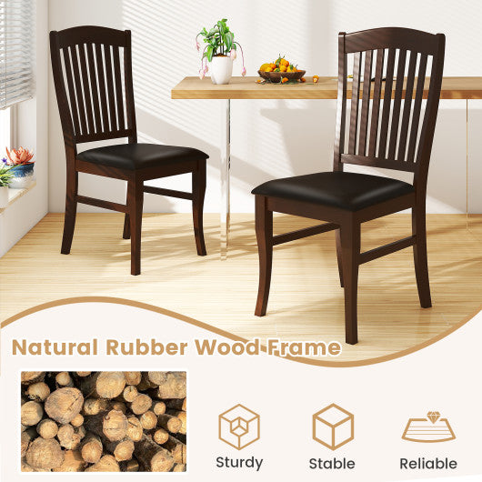 Dining Chairs Set of 2 Kitchen Side Chairs Mid-century Armless Dinette Chairs-Coffee