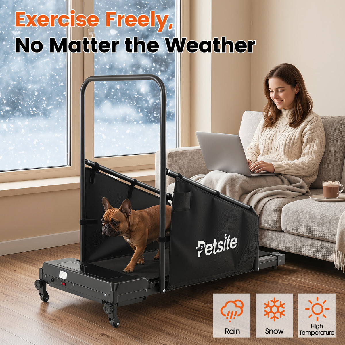 Dog Treadmill with Remote Control and LCD Display for Small Medium Dogs-Black