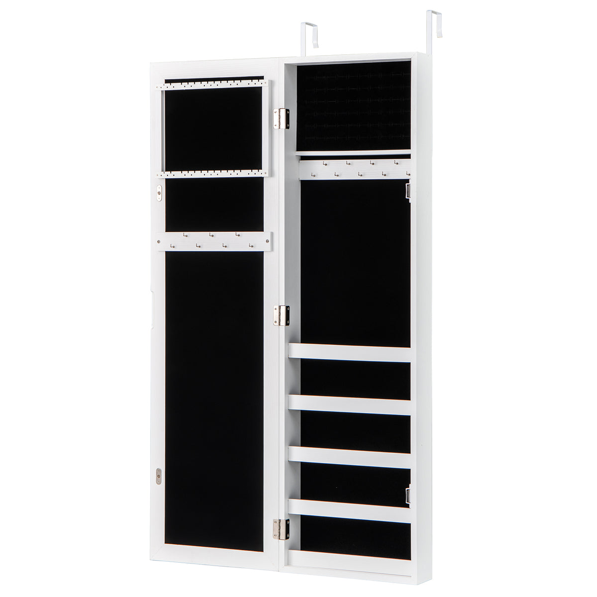 Door and Wall Mounted Armoire Jewelry Cabinet with Full-Length Mirror