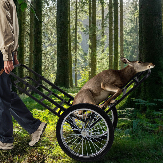 Double-Layer Deer Cart with 20 Inch Rubber Wheels