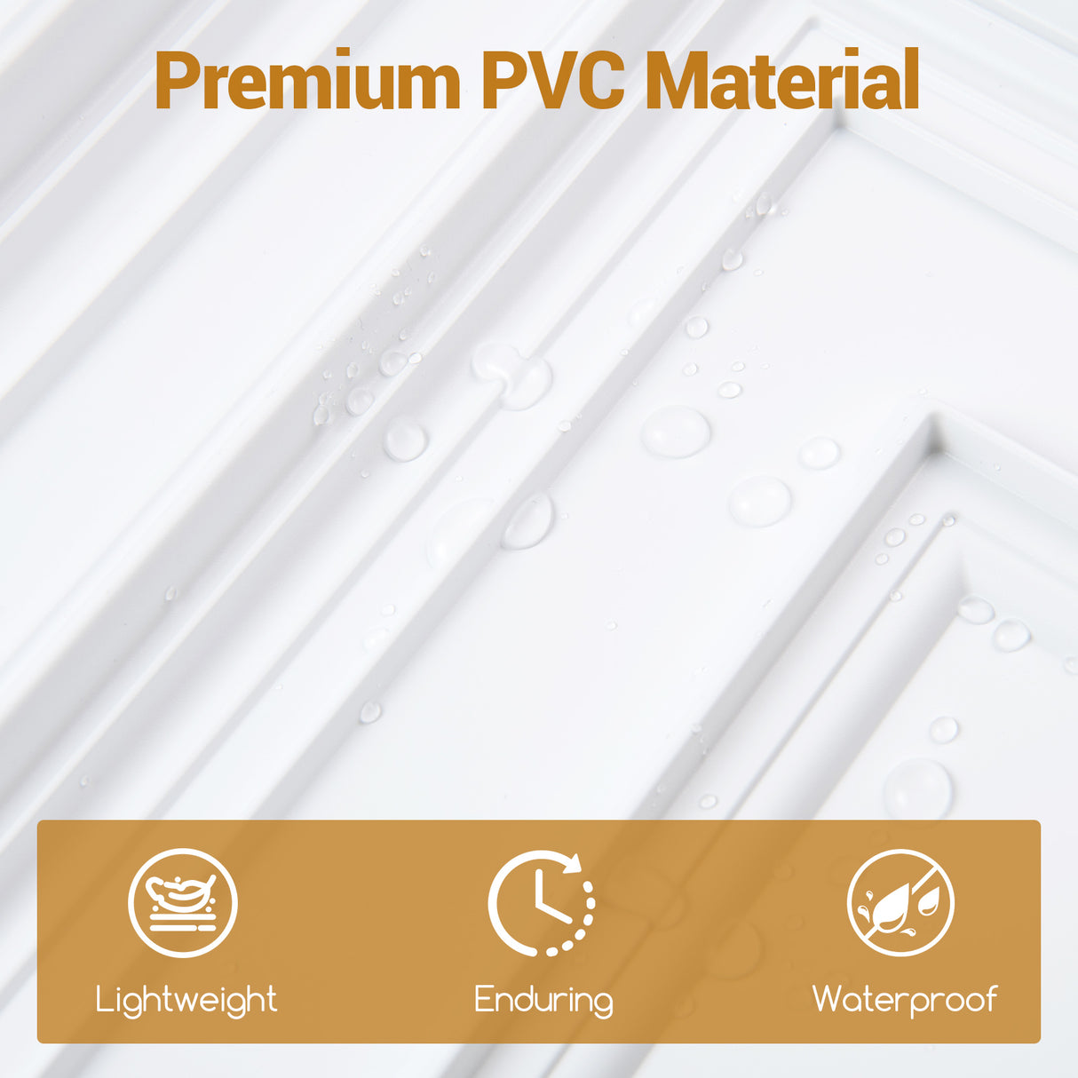 Drop Ceiling Tiles 24" x 24" PVC Ceiling Panels with 3D Decorative Patterns 12-Pack-White