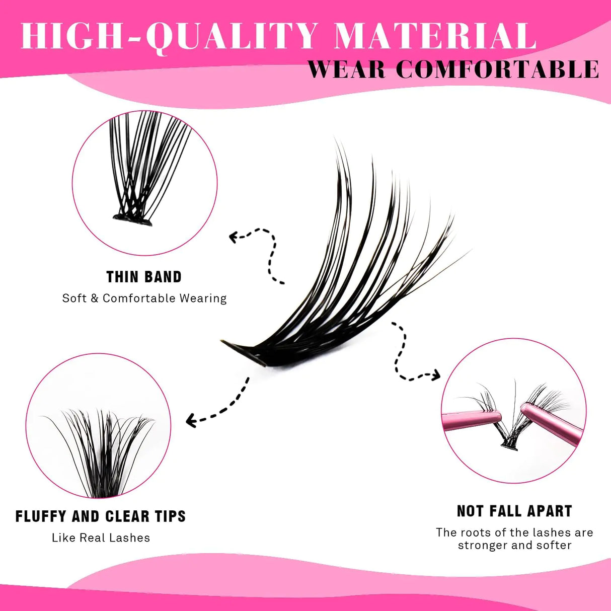 TDANCE Lash Clusters DIY Eyelash Extensions 280 Pcs 40D+50D Cluster Lashes C D Curl Individual Lashes Cluster Reusable Soft & Comfortable DIY Lash Extensions at Home(40D+50D,C Curl,16-20mm) 40D+50D-Long-C