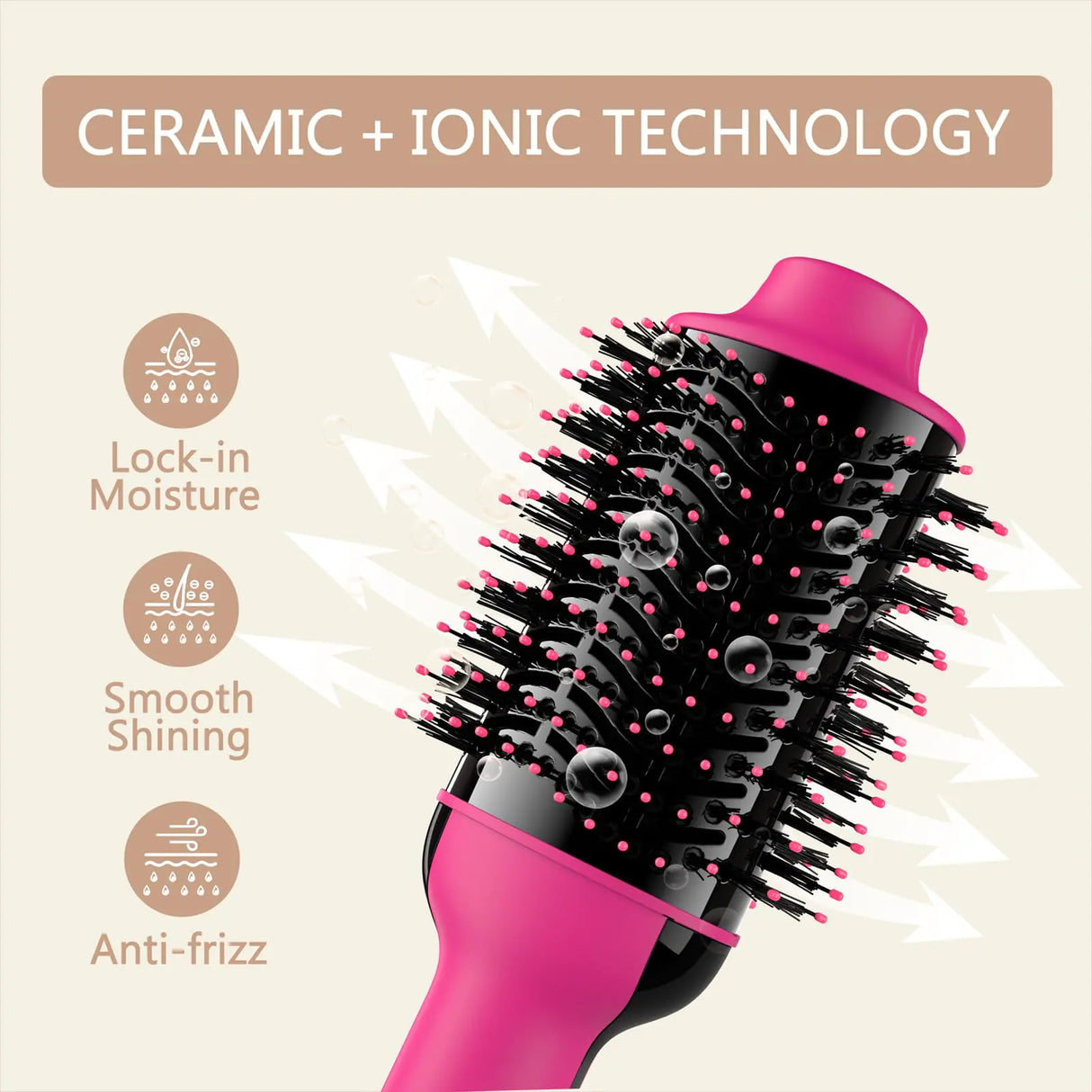 Umeely Hair Dryer Brush Blow Dryer Brush in One Upgraded 4 in 1 Hair Dryer and Styler Volumizer with Negative Ion Anti-frizz Ceramic Titanium Barrel Hot Air Brush Peach Red
